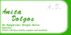 anita dolgos business card